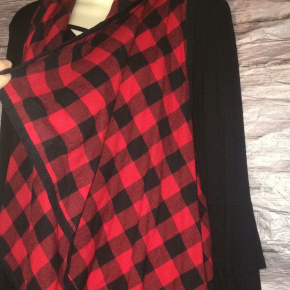 P.S.Kate Buffalo Plaid Red & Black Vest - Picture 3 of 8